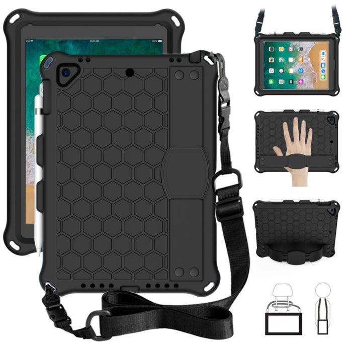 Diseño de nido de abeja EVA + PC Cáscara protectora plana anticaída de cuatro esquinas con correas, For iPad Air/Air2/Pro9.7, For iPad 10.2, For    iPad Pro 10.5, For iPad  Air 2019 10.5