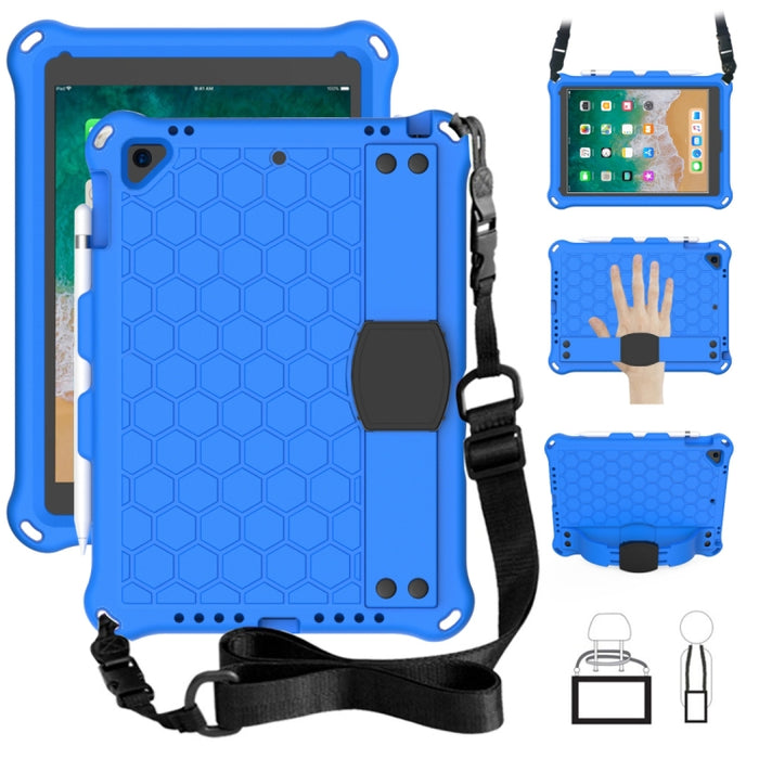 Diseño de nido de abeja EVA + PC Cáscara protectora plana anticaída de cuatro esquinas con correas, For iPad Air/Air2/Pro9.7, For iPad 10.2, For    iPad Pro 10.5, For iPad  Air 2019 10.5