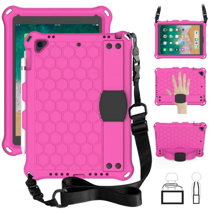 Diseño de nido de abeja EVA + PC Cáscara protectora plana anticaída de cuatro esquinas con correas, For iPad Air/Air2/Pro9.7, For iPad 10.2, For    iPad Pro 10.5, For iPad  Air 2019 10.5