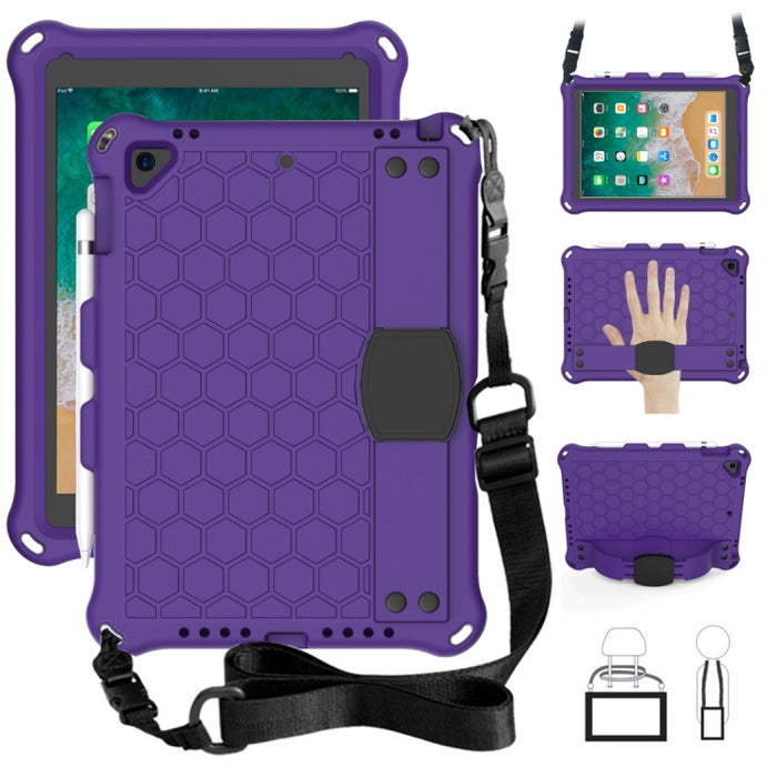 Diseño de nido de abeja EVA + PC Cáscara protectora plana anticaída de cuatro esquinas con correas, For iPad Air/Air2/Pro9.7, For iPad 10.2, For    iPad Pro 10.5, For iPad  Air 2019 10.5