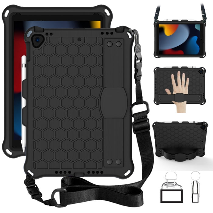 Diseño de nido de abeja EVA + PC Cáscara protectora plana anticaída de cuatro esquinas con correas, For iPad Air/Air2/Pro9.7, For iPad 10.2, For    iPad Pro 10.5, For iPad  Air 2019 10.5