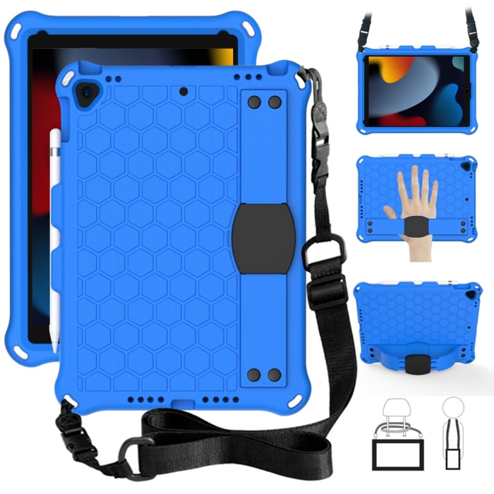 Diseño de nido de abeja EVA + PC Cáscara protectora plana anticaída de cuatro esquinas con correas, For iPad Air/Air2/Pro9.7, For iPad 10.2, For    iPad Pro 10.5, For iPad  Air 2019 10.5