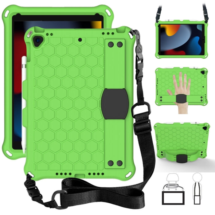 Diseño de nido de abeja EVA + PC Cáscara protectora plana anticaída de cuatro esquinas con correas, For iPad Air/Air2/Pro9.7, For iPad 10.2, For    iPad Pro 10.5, For iPad  Air 2019 10.5
