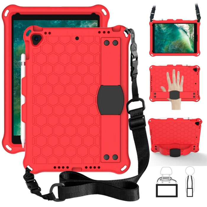 Diseño de nido de abeja EVA + PC Cáscara protectora plana anticaída de cuatro esquinas con correas, For iPad Air/Air2/Pro9.7, For iPad 10.2, For    iPad Pro 10.5, For iPad  Air 2019 10.5