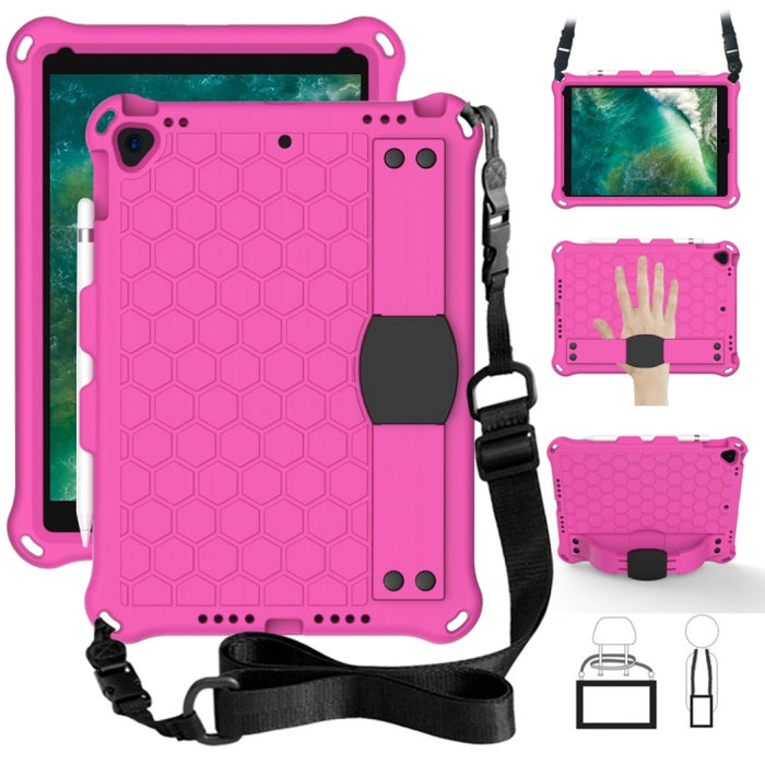 Diseño de nido de abeja EVA + PC Cáscara protectora plana anticaída de cuatro esquinas con correas, For iPad Air/Air2/Pro9.7, For iPad 10.2, For    iPad Pro 10.5, For iPad  Air 2019 10.5