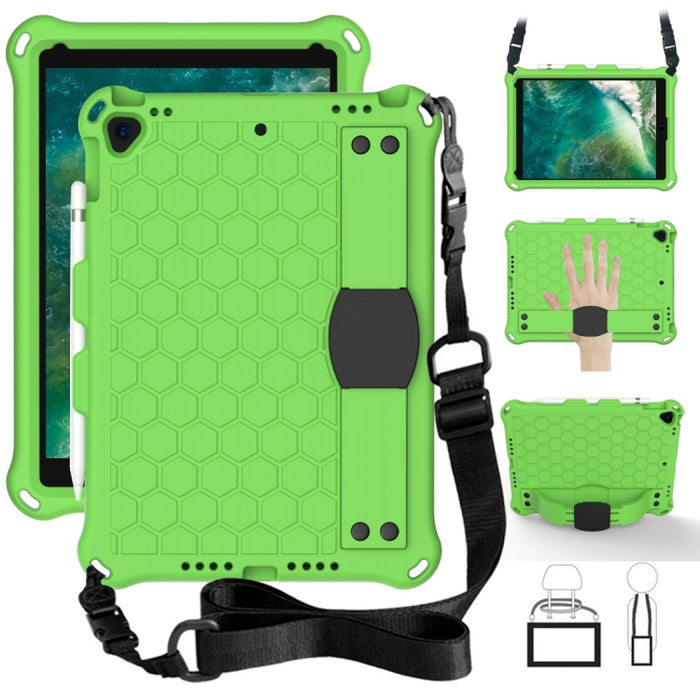 Diseño de nido de abeja EVA + PC Cáscara protectora plana anticaída de cuatro esquinas con correas, For iPad Air/Air2/Pro9.7, For iPad 10.2, For    iPad Pro 10.5, For iPad  Air 2019 10.5