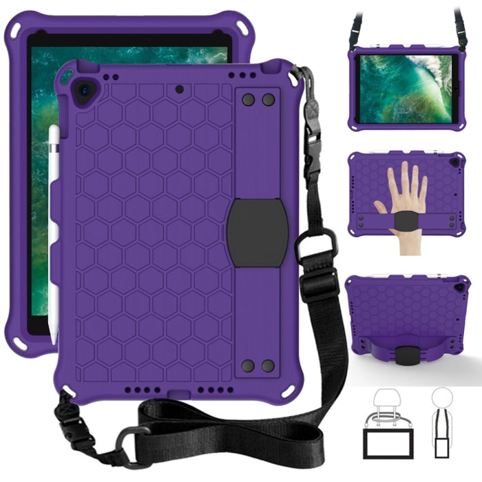 Diseño de nido de abeja EVA + PC Cáscara protectora plana anticaída de cuatro esquinas con correas, For iPad Air/Air2/Pro9.7, For iPad 10.2, For    iPad Pro 10.5, For iPad  Air 2019 10.5
