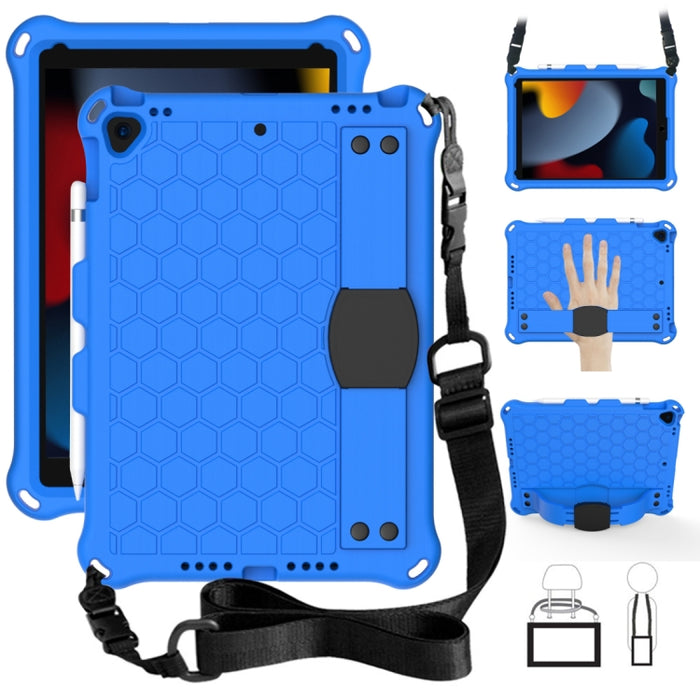 Diseño de nido de abeja EVA + PC Cáscara protectora plana anticaída de cuatro esquinas con correas, For iPad Air/Air2/Pro9.7, For iPad 10.2, For    iPad Pro 10.5, For iPad  Air 2019 10.5