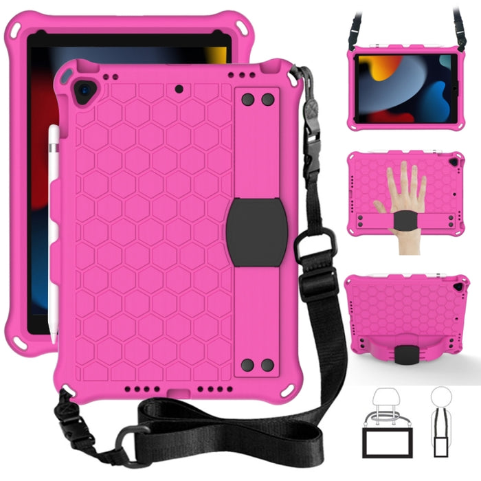 Diseño de nido de abeja EVA + PC Cáscara protectora plana anticaída de cuatro esquinas con correas, For iPad Air/Air2/Pro9.7, For iPad 10.2, For    iPad Pro 10.5, For iPad  Air 2019 10.5