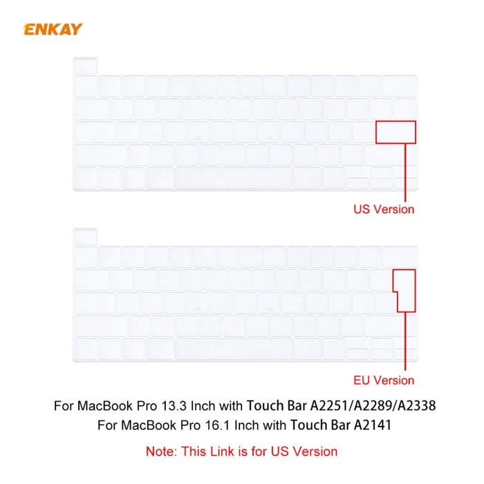 ENKAY para MacBook Pro de 16 pulgadas (A2141) Protector de teclado suave de TPU