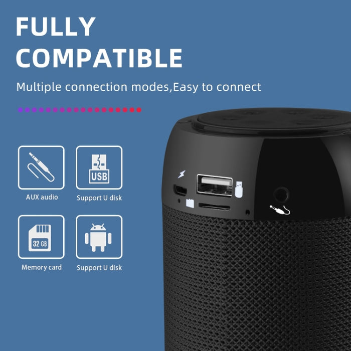 TG113C columna portátil Bluetooth Mini altavoz FM Radio impermeable Subwoofer soporte para teléfono inalámbrico Loundpeakers
