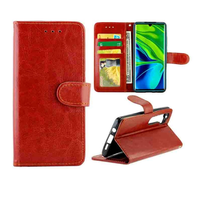 Estuche protector con tapa horizontal de cuero con textura de caballo loco con soporte y ranuras para tarjetas y billetera y marco de fotos, For Huawei Enjoy 10, For Xiaomi Note10/CC9 Pro, For Xiaomi Redmi Note 8T, For Xiaomi Redmi 8/Redmi 8A          ...