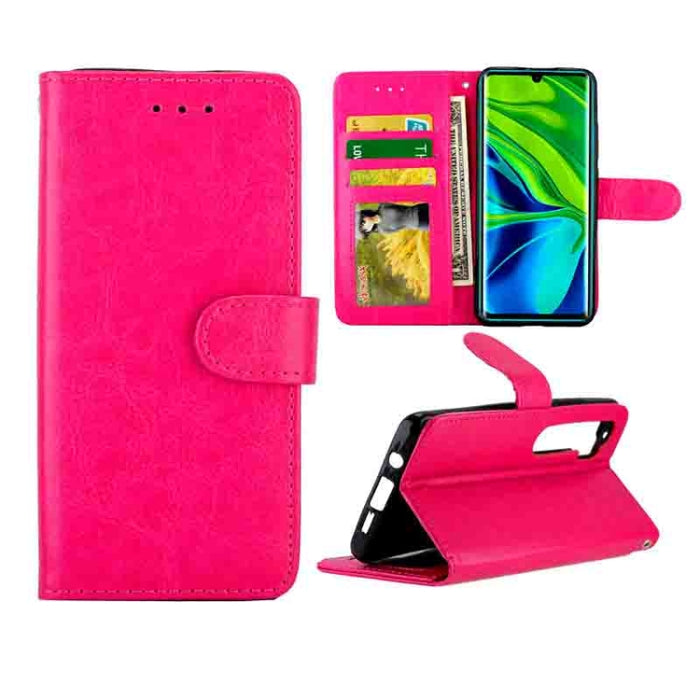 Estuche protector con tapa horizontal de cuero con textura de caballo loco con soporte y ranuras para tarjetas y billetera y marco de fotos, For Huawei Enjoy 10, For Xiaomi Note10/CC9 Pro, For Xiaomi Redmi Note 8T, For Xiaomi Redmi 8/Redmi 8A          ...