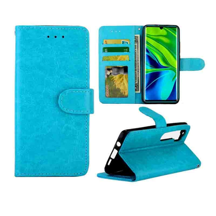 Estuche protector con tapa horizontal de cuero con textura de caballo loco con soporte y ranuras para tarjetas y billetera y marco de fotos, For Huawei Enjoy 10, For Xiaomi Note10/CC9 Pro, For Xiaomi Redmi Note 8T, For Xiaomi Redmi 8/Redmi 8A          ...