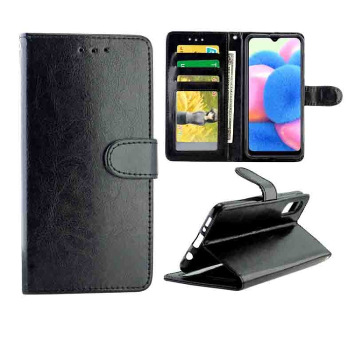Estuche protector con tapa horizontal de cuero con textura de caballo loco con soporte y ranuras para tarjetas y billetera y marco de fotos, For Huawei Enjoy 10, For Xiaomi Note10/CC9 Pro, For Xiaomi Redmi Note 8T, For Xiaomi Redmi 8/Redmi 8A          ...