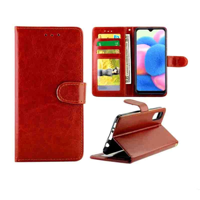 Estuche protector con tapa horizontal de cuero con textura de caballo loco con soporte y ranuras para tarjetas y billetera y marco de fotos, For Huawei Enjoy 10, For Xiaomi Note10/CC9 Pro, For Xiaomi Redmi Note 8T, For Xiaomi Redmi 8/Redmi 8A          ...