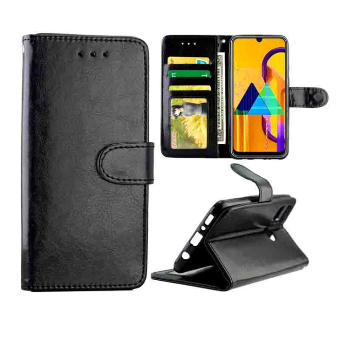 Estuche protector con tapa horizontal de cuero con textura de caballo loco con soporte y ranuras para tarjetas y billetera y marco de fotos, For Huawei Enjoy 10, For Xiaomi Note10/CC9 Pro, For Xiaomi Redmi Note 8T, For Xiaomi Redmi 8/Redmi 8A          ...
