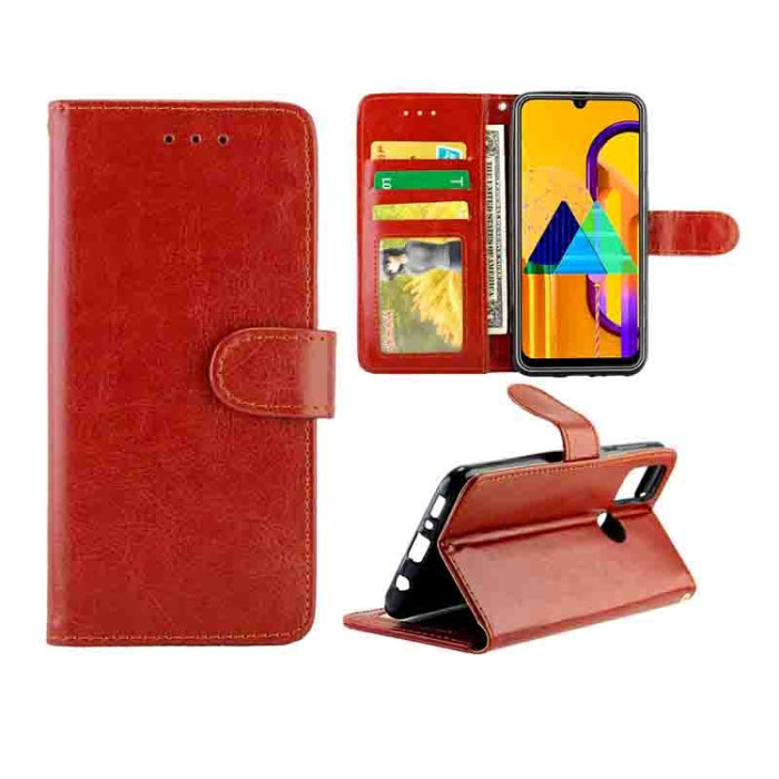 Estuche protector con tapa horizontal de cuero con textura de caballo loco con soporte y ranuras para tarjetas y billetera y marco de fotos, For Huawei Enjoy 10, For Xiaomi Note10/CC9 Pro, For Xiaomi Redmi Note 8T, For Xiaomi Redmi 8/Redmi 8A          ...