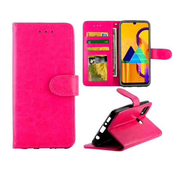 Estuche protector con tapa horizontal de cuero con textura de caballo loco con soporte y ranuras para tarjetas y billetera y marco de fotos, For Huawei Enjoy 10, For Xiaomi Note10/CC9 Pro, For Xiaomi Redmi Note 8T, For Xiaomi Redmi 8/Redmi 8A          ...