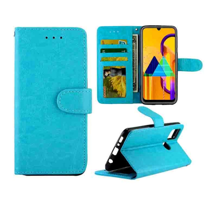 Estuche protector con tapa horizontal de cuero con textura de caballo loco con soporte y ranuras para tarjetas y billetera y marco de fotos, For Huawei Enjoy 10, For Xiaomi Note10/CC9 Pro, For Xiaomi Redmi Note 8T, For Xiaomi Redmi 8/Redmi 8A          ...