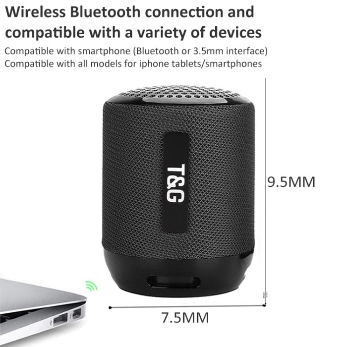 T&G TG129 Altavoz de música inalámbrico portátil manos libres con MIC, compatible con tarjeta TF FM