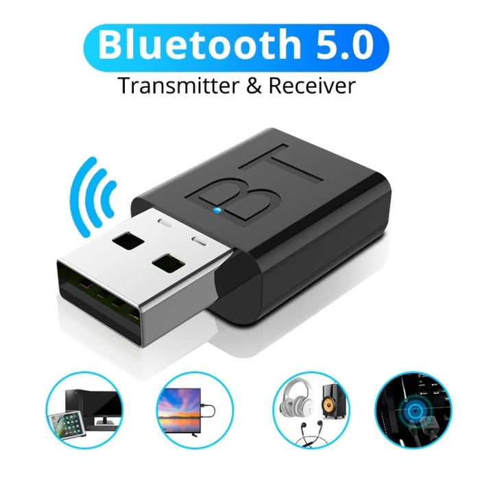 BT005 5,0 USB Bluetooth receptor amplificador de altavoz AUX Audio I adaptador inalámbrico estéreo Bluetooth para coche