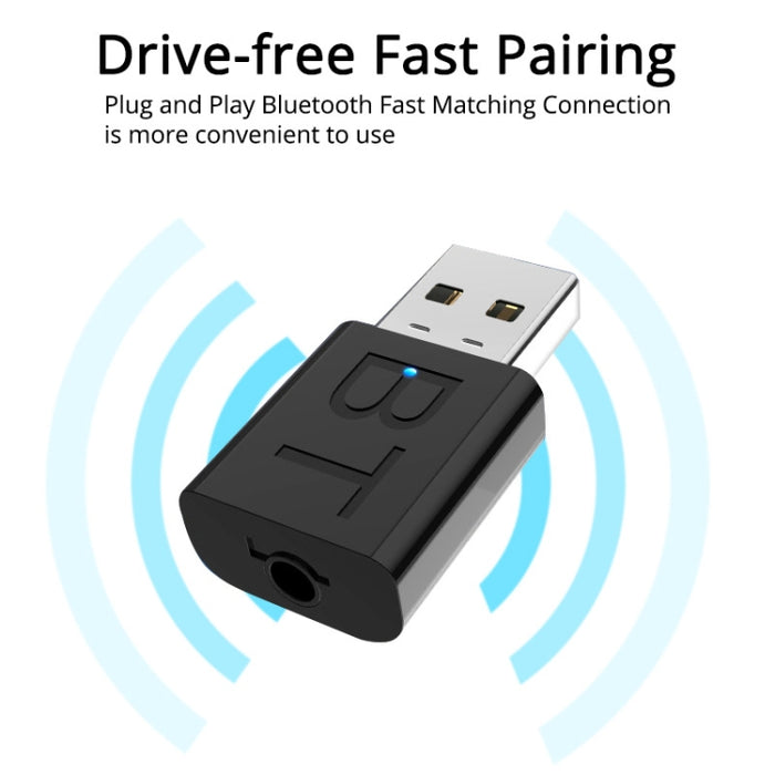 BT005 5,0 USB Bluetooth receptor amplificador de altavoz AUX Audio I adaptador inalámbrico estéreo Bluetooth para coche