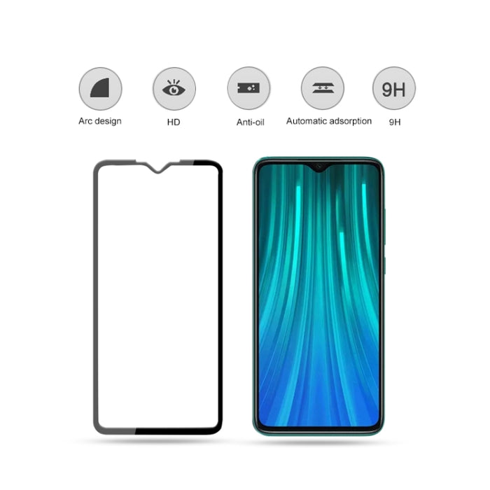 10PCS mocolo 0.33mm 9H 2.5D Pegamento completo Película de vidrio templado, For Xiaomi Redmi Note 8, For Xiaomi Redmi Note 8 Pro