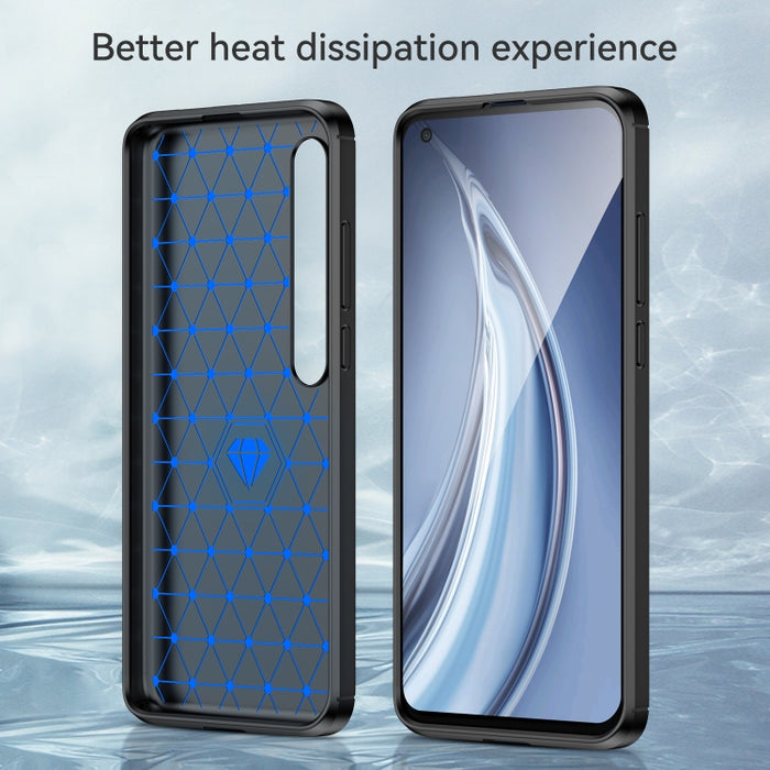 Para Xiaomi Mi 10 / 10 Pro Funda de TPU de fibra de carbono con textura cepillada, For Xiaomi Mi 10 / 10 Pro