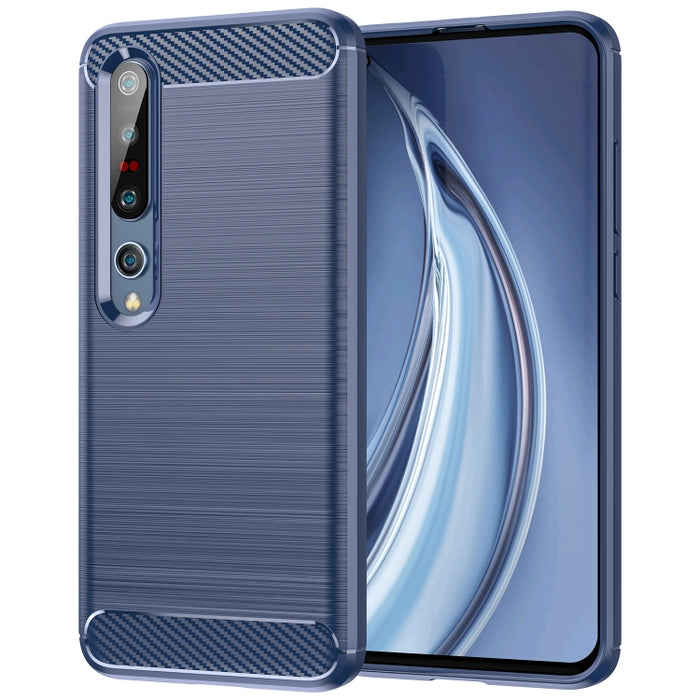 Para Xiaomi Mi 10 / 10 Pro Funda de TPU de fibra de carbono con textura cepillada, For Xiaomi Mi 10 / 10 Pro