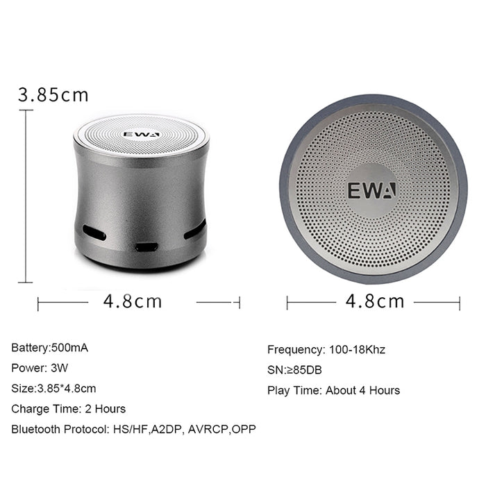 EWA A109M Altavoz portátil con Bluetooth Inalámbrico Heavy Bass Bomm Box Subwoofer Llamada de teléfono Sonido envolvente Altavoz de ducha Bluetooth