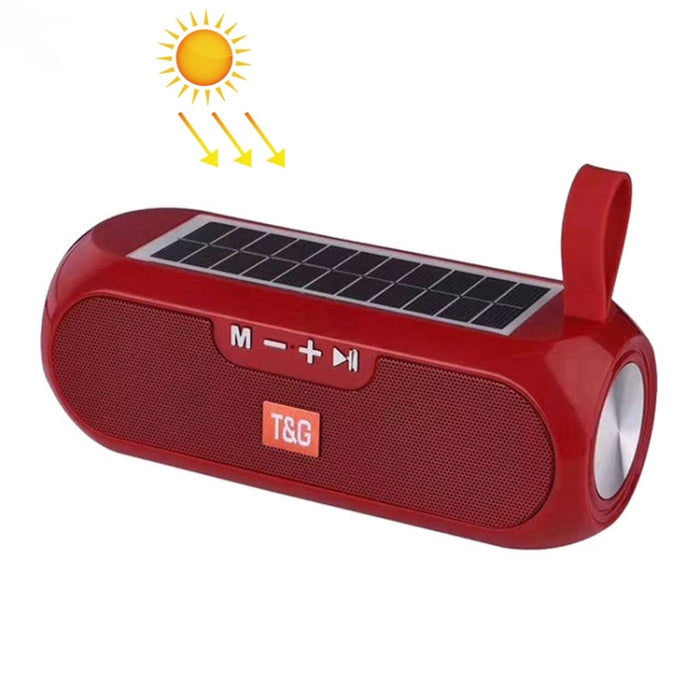 T&G TG182 Columna portátil Caja de música estéreo inalámbrica Energía solar a prueba de agua USB AUX FM radio super bass