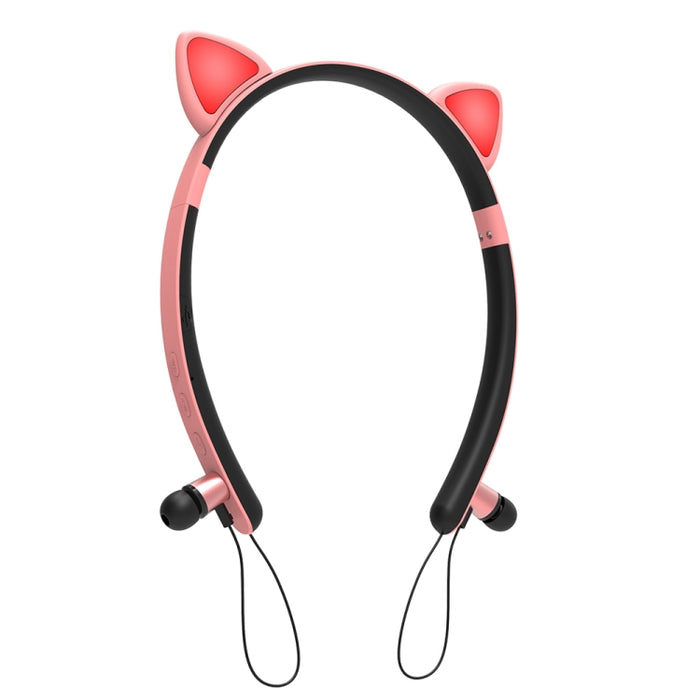 ZW29 Oreja de gato Sonido estéreo HIFI Moda Deportes portátiles al aire libre Auriculares inalámbricos Bluetooth con micrófono Luz LED brillante