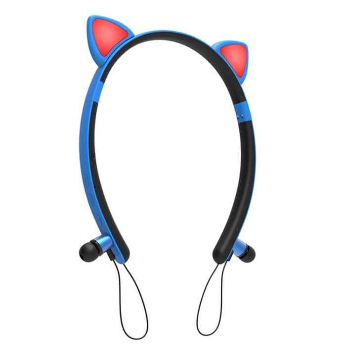 ZW29 Oreja de gato Sonido estéreo HIFI Moda Deportes portátiles al aire libre Auriculares inalámbricos Bluetooth con micrófono Luz LED brillante