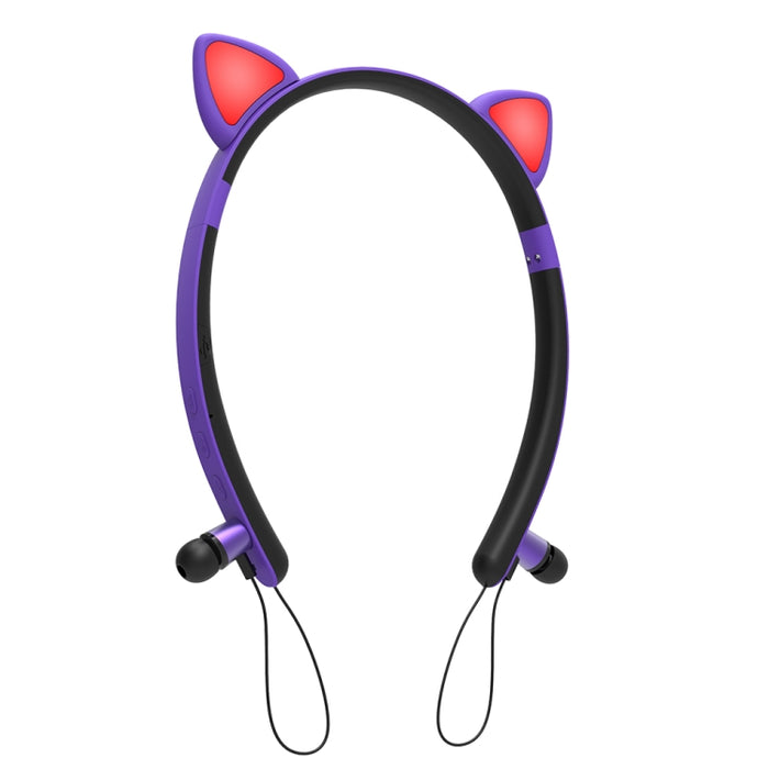 ZW29 Oreja de gato Sonido estéreo HIFI Moda Deportes portátiles al aire libre Auriculares inalámbricos Bluetooth con micrófono Luz LED brillante