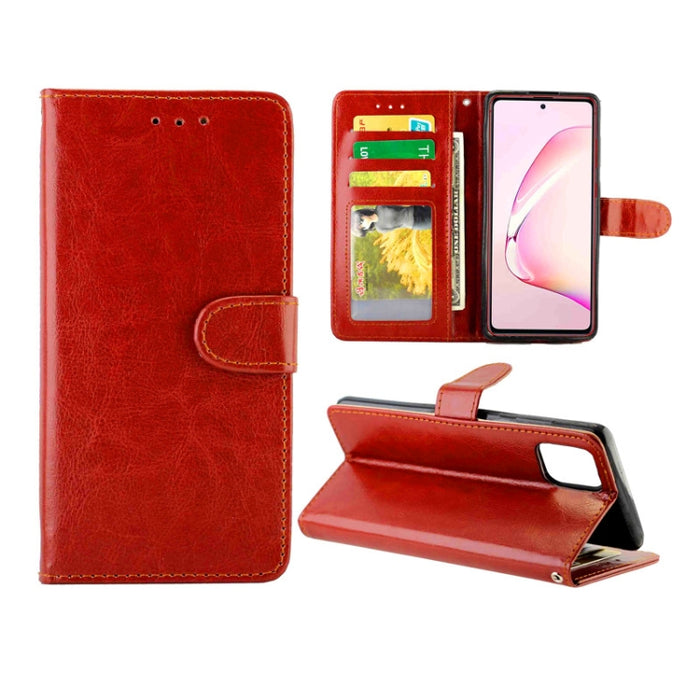 Estuche protector con tapa horizontal de cuero con textura de caballo loco con soporte y ranuras para tarjetas y billetera y marco de fotos, For Xiaomi Redmi K30, For Nokia 7.2, For Samsung Galaxy A71, For OPPO A9 (2020), For Samsung Galaxy Note 10 Lit...