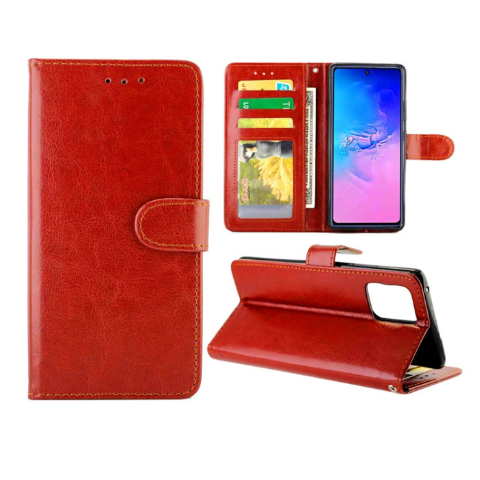 Estuche protector con tapa horizontal de cuero con textura de caballo loco con soporte y ranuras para tarjetas y billetera y marco de fotos, For Xiaomi Redmi K30, For Nokia 7.2, For Samsung Galaxy A71, For OPPO A9 (2020), For Samsung Galaxy Note 10 Lit...