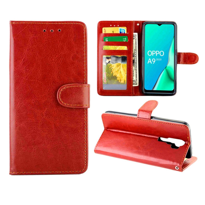Estuche protector con tapa horizontal de cuero con textura de caballo loco con soporte y ranuras para tarjetas y billetera y marco de fotos, For Xiaomi Redmi K30, For Nokia 7.2, For Samsung Galaxy A71, For OPPO A9 (2020), For Samsung Galaxy Note 10 Lit...