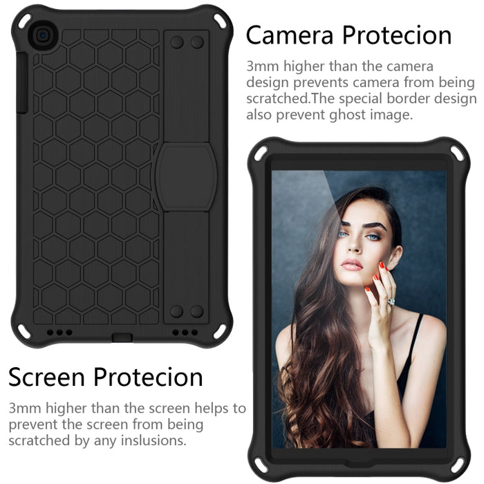 Diseño de nido de abeja EVA + PC Cáscara protectora plana anticaída de cuatro esquinas con correas, For iPad mini 5 / 4 / 3 / 2 /1