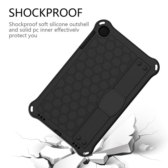Diseño de nido de abeja EVA + PC Cáscara protectora plana anticaída de cuatro esquinas con correas, For iPad mini 5 / 4 / 3 / 2 /1