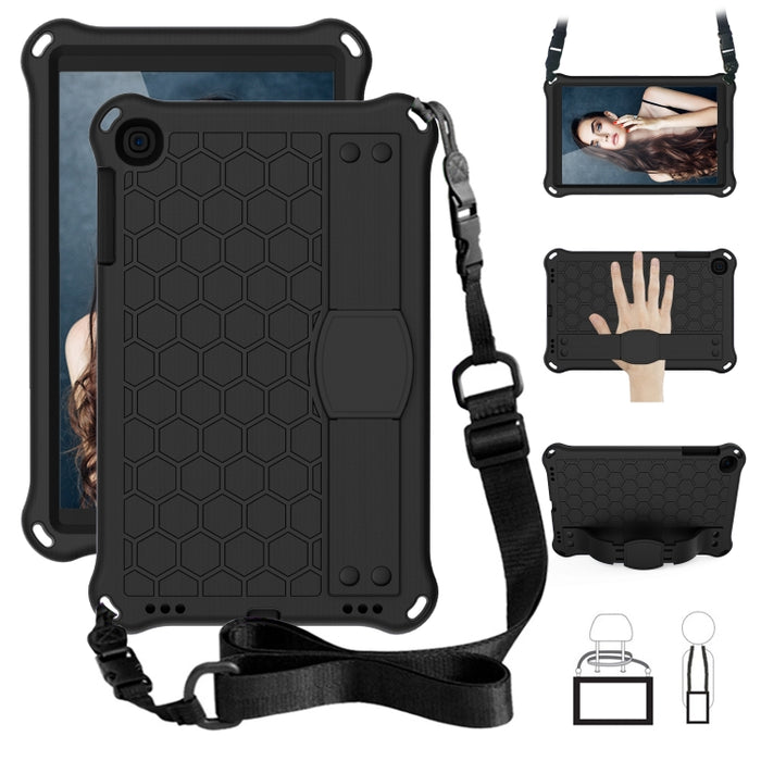 Diseño de nido de abeja EVA + PC Cáscara protectora plana anticaída de cuatro esquinas con correas, For iPad mini 5 / 4 / 3 / 2 /1
