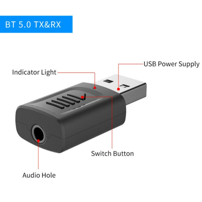 JEDX-M135 USB5.0 4 en 1 Transmisor receptor de audio Bluetooth