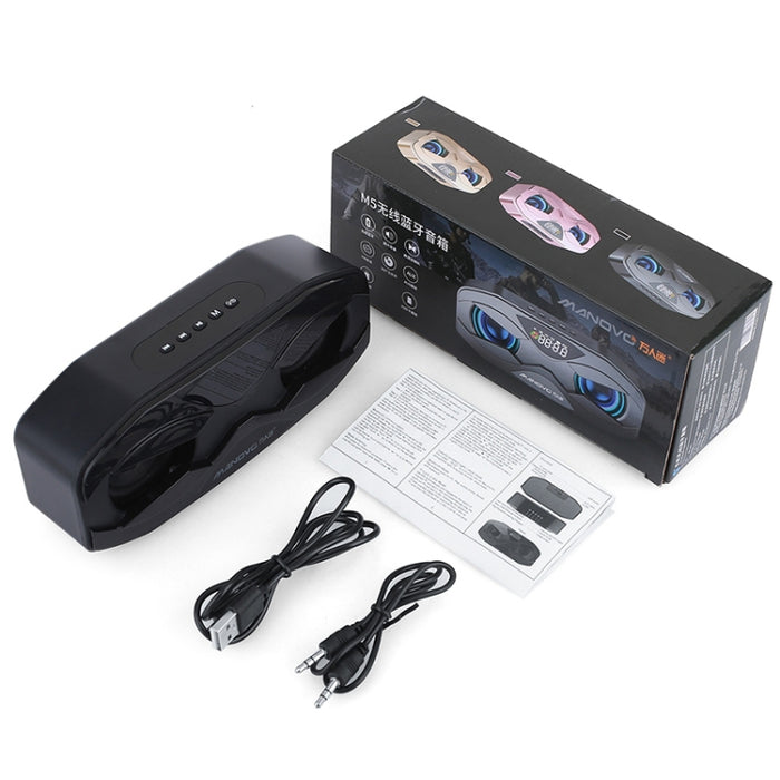 M5 Cool Owl Design Altavoz Bluetooth LED Flash Altavoz inalámbrico Radio FM Reloj despertador Tarjeta TF