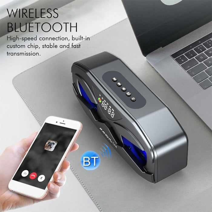 M5 Cool Owl Design Altavoz Bluetooth LED Flash Altavoz inalámbrico Radio FM Reloj despertador Tarjeta TF