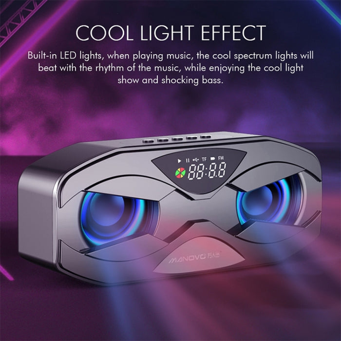 M5 Cool Owl Design Altavoz Bluetooth LED Flash Altavoz inalámbrico Radio FM Reloj despertador Tarjeta TF