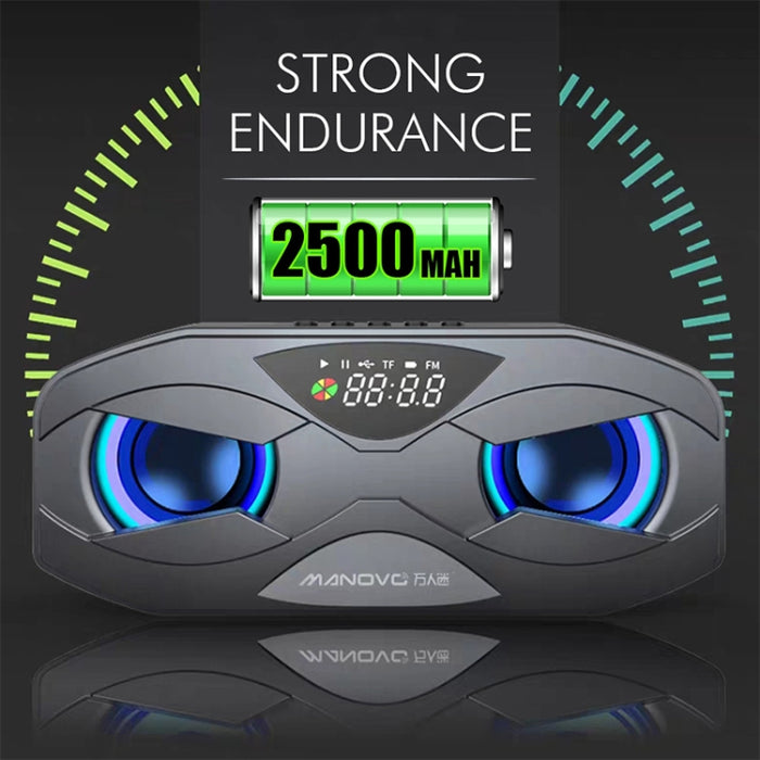M5 Cool Owl Design Altavoz Bluetooth LED Flash Altavoz inalámbrico Radio FM Reloj despertador Tarjeta TF