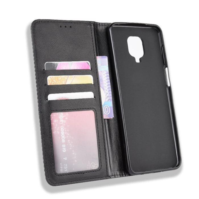Para Xiaomi Redmi Note 9 Pro / Note 9s / Note 9 Pro Max Hebilla magnética Retro Crazy Horse Texture Funda de cuero con tapa horizontal con soporte, ranuras para tarjetas y marco de fotos, For Xiaomi Redmi Note 9 Pro