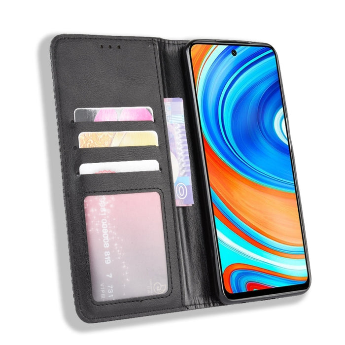 Para Xiaomi Redmi Note 9 Pro / Note 9s / Note 9 Pro Max Hebilla magnética Retro Crazy Horse Texture Funda de cuero con tapa horizontal con soporte, ranuras para tarjetas y marco de fotos, For Xiaomi Redmi Note 9 Pro
