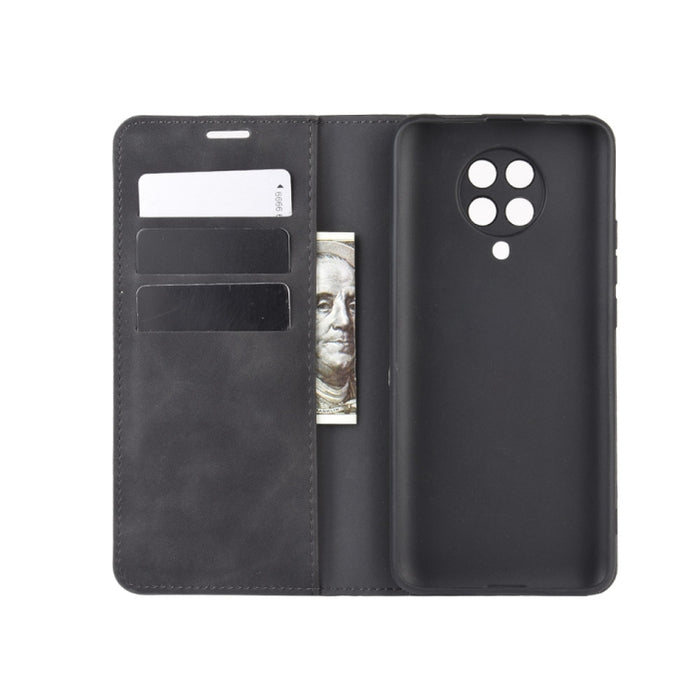 Para Xiaomi Redmi K30 Pro Estuche de cuero con succión magnética de negocios de piel retro con soporte, ranuras para tarjetas y billetera, For Redmi K30 Pro