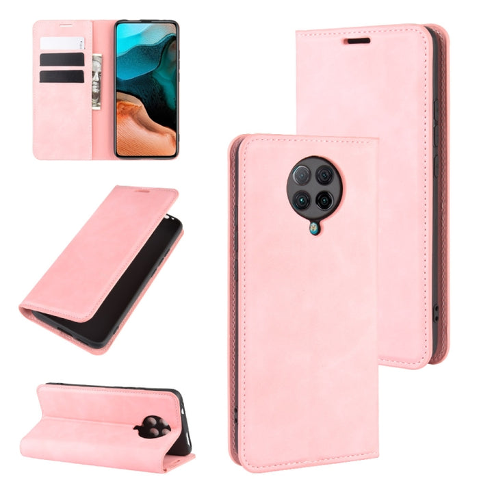 Para Xiaomi Redmi K30 Pro Estuche de cuero con succión magnética de negocios de piel retro con soporte, ranuras para tarjetas y billetera, For Redmi K30 Pro